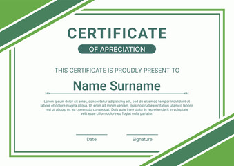 Obraz premium Certificate template modern green design