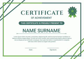 Certificate template modern green design