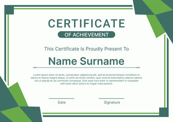 Certificate template modern green design