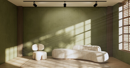 Green Modern room interior wabisabi style and sofa and decoration japanese.3D rendering © Interior Design