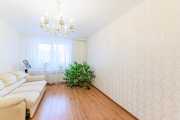 Russia, Moscow- May 21, 2020: interior apartment living room with sofa