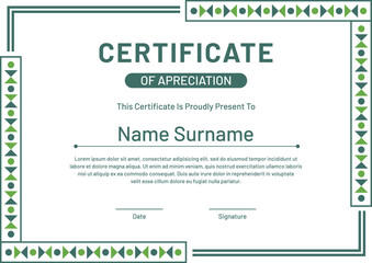 Certificate template modern green design