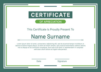 Certificate template modern green design