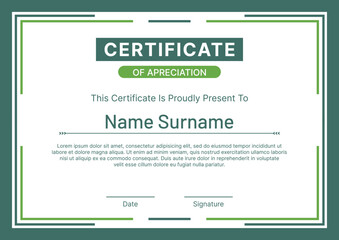 Certificate template modern green design