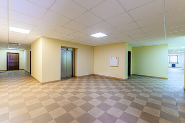 Russia, Moscow- May 21, 2020: interior apartment public place, entrance of the house. doors, walls, corridors staircase