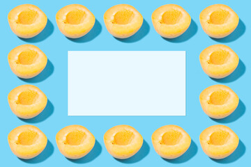 Blank sheet of paper with apricots - summer mockup