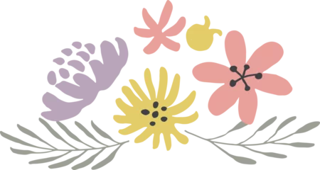 Stof per meter Floral divider. Decorative flower botany print element © ONYXprj