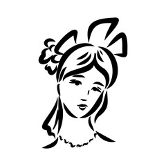 vintage illustration with beautiful fashion girl retro fashion vector