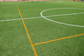 artificial grass soccer field, central part
