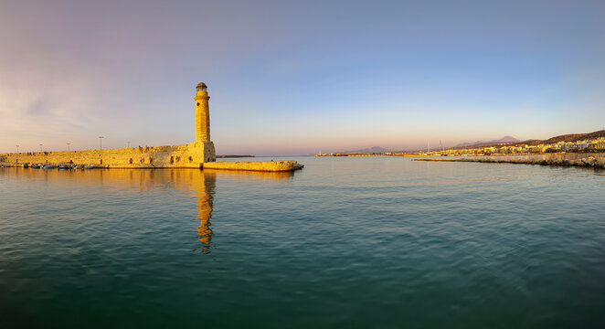 Sunset at the port of Rethymno