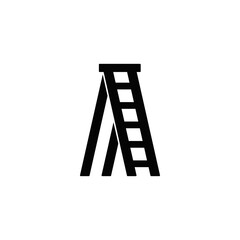 Multi task Ladder icon in black flat glyph, filled style isolated on white background