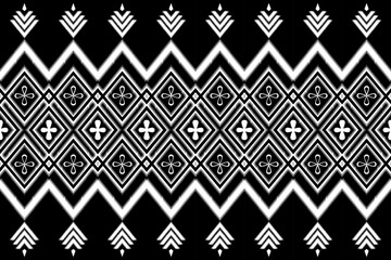 pattern geometric style . Aztec tribal abstract modern print. Ethnic Vector for Textile, Wallpaper, Home decor, Apparel, Carpet,Curtains-Bedding-Pillows. Background black on Thai fabric design