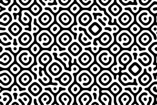 Turing ornament halftone puzzle pattern. diffuse grunge