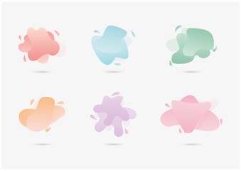 set of liquid color abstract geometric shapes