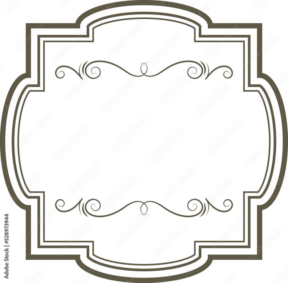 Canvas Prints ornate decorative frame with geometrical line retro border