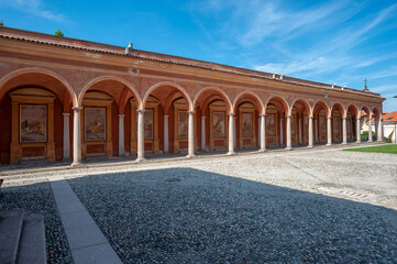 Fototapeta premium Cloister of the Church of SS Gervasio and Protasio in Baveno