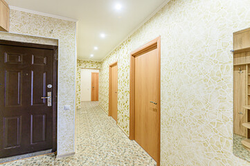 Russia, Moscow- May 21, 2020: interior apartment corridor, hallway, doors