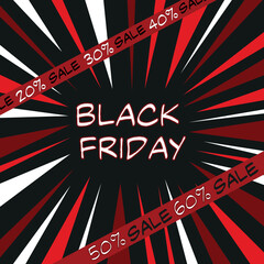 Ribbon banner for black friday discounts