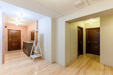 Russia, Moscow- May 21, 2020: interior apartment corridor, hallway, doors