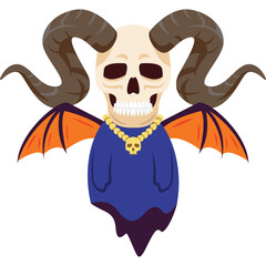 devil in halloween fancy to go trick or treating cartoon character png file.