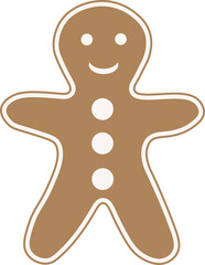 Obraz premium Christmas gingerbread vector in white transparent background