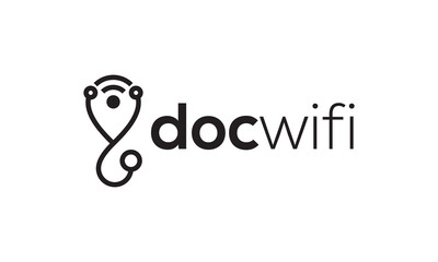 stethoscope and signal wifi logo design. online doctor logo. health and medical vector illustration.