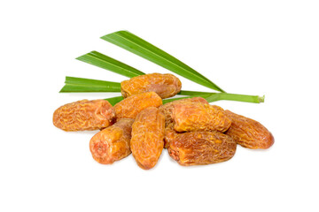 Fresh testy sweet dried dates isolated on white background