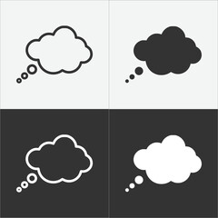 Speech bubble vector icon. Two color version on black and white background. Speech bubble outline vector icon