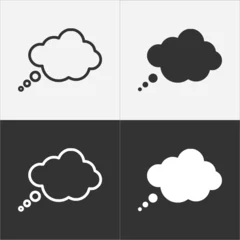 Gordijnen Speech bubble vector icon. Two color version on black and white background. Speech bubble outline vector icon © Nigar