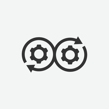 Devops icon. Development icon vector. Devops vector illustration on isolated background. Development sign for mobile concept and web design