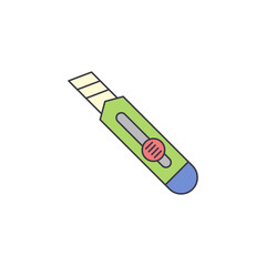 Cutter paper icon in color, isolated on white background 