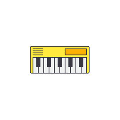 Piano icon in color, isolated on white background 