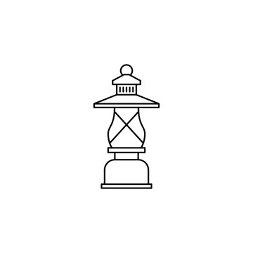 recommend clip art: Lantern light icon in line style icon, isolated on white background