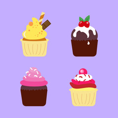 Delicious cupcake. Dessert vector illustration design