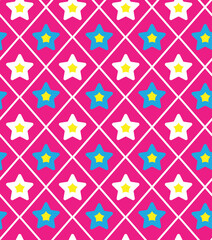 Abstract Stars Diagonal Stripes Seamless Multicolor Vector Retro Pattern Trendy Fashion Colors Perfect for Allover Fabric Print or Wrapping Paper