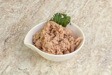 Liver pate in the bowl