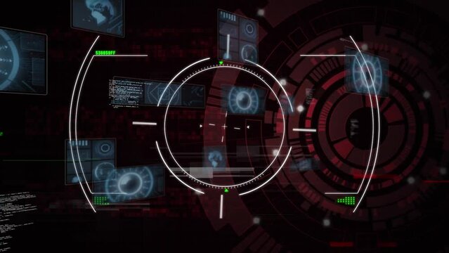 Animation of processing circle in animation in animation composition with rotating in processing dat