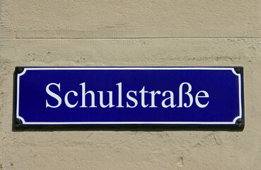 Emailleschild Schulstraße