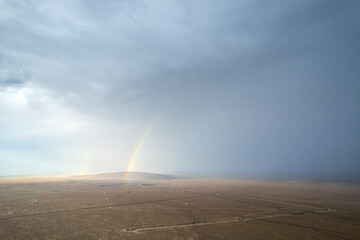 Rainbow in desert in Xinjiang China