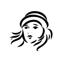 vintage illustration with beautiful fashion girl retro fashion vector