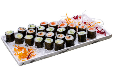 Set of simple sushi maki. Isolated on a white background