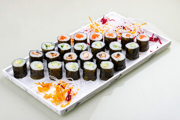 Set of simple sushi maki. Isolated on a white background