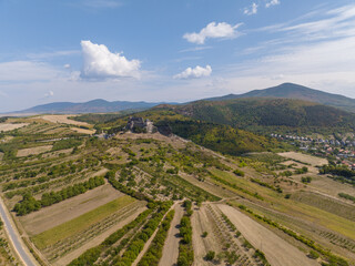 Aerial view of Boldogko Castle in Hungary
