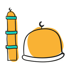 islamic ramadan doodle decoration