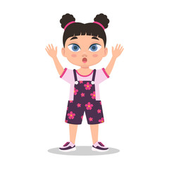 Frightened child, vector illustration