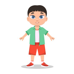 Cute boy smiles. The child smiles. Vector illustration