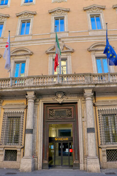 Palazzo De Carolis, headquarters of the Unicredit Banca di Roma in Rome, Italy