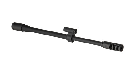 Spare interchangeable barrel for automatic carbine. Isolate on a white back.