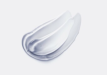 Cosmetic gel isolated on pink peach pastel beige background smudge