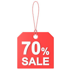 Obraz na płótnie Canvas 3D seventy percent sale. 70% sale. Sale tag.